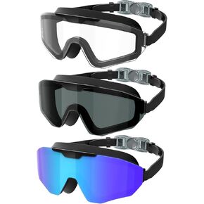 Swim Goggles for-Men-Women-Adult Swimming Goggles-Goggles for Men:Anti-Fog No Leaking UV400 Protection Wide View 3 Pack in Kuwait