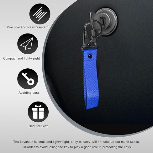 Car Key Chain, Fabric Metal Practical Multifunctional Motorcycle Keychain, Anti-Lost Keychain with O-Ring for Men Women (Fluorescence Green) in Saudi Arabia