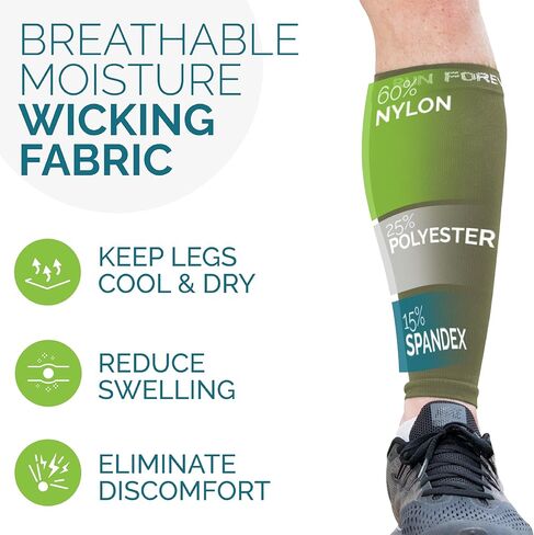 Calf Compression Sleeves For Men And Women - Leg Compression Sleeve - Footless Compression Socks for Runners, Shin Splints, Varicose Vein & Calf Pain Relief - Calf Brace For Running, Cycling, Travel in Saudi Arabia
