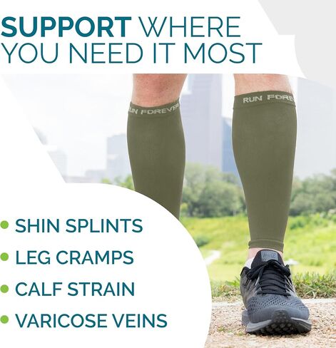 Calf Compression Sleeves For Men And Women - Leg Compression Sleeve - Footless Compression Socks for Runners, Shin Splints, Varicose Vein & Calf Pain Relief - Calf Brace For Running, Cycling, Travel in Saudi Arabia