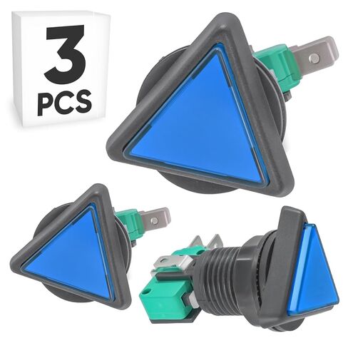 3PCS Momentary Push Button Arcade Switch Triangle 12V DC SPDT 1NO/1NC 3Pin Yellow in Kuwait