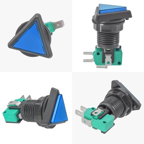 3PCS Momentary Push Button Arcade Switch Triangle 12V DC SPDT 1NO/1NC 3Pin Yellow in Kuwait