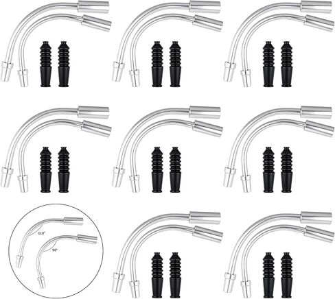 Bike V Brake Noodle Cable Guide Pipe Set, with 16 Pcs Bicycle Brake Cable Guide Pipe and 16 Pcs Rubber Boots for Mountain and Road Bike Accessories (90°and 120°) in Saudi Arabia