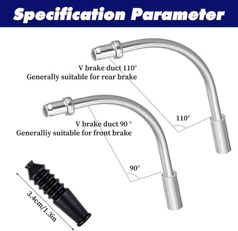 Bike V Brake Noodle Cable Guide Pipe Set, with 16 Pcs Bicycle Brake Cable Guide Pipe and 16 Pcs Rubber Boots for Mountain and Road Bike Accessories (90°and 120°) in Saudi Arabia