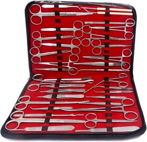 Premium A2ZSCILAB 157 Pieces Instruments Kit Veterinary Scissors Forceps Needle Holders Scalpel Handle, Stainless Steel All in One in Saudi Arabia