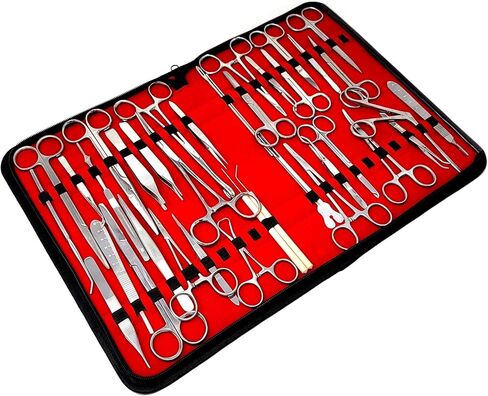 Premium A2ZSCILAB 157 Pieces Instruments Kit Veterinary Scissors Forceps Needle Holders Scalpel Handle, Stainless Steel All in One in Saudi Arabia