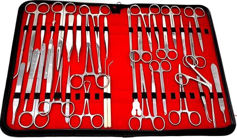 Premium A2ZSCILAB 157 Pieces Instruments Kit Veterinary Scissors Forceps Needle Holders Scalpel Handle, Stainless Steel All in One in Saudi Arabia