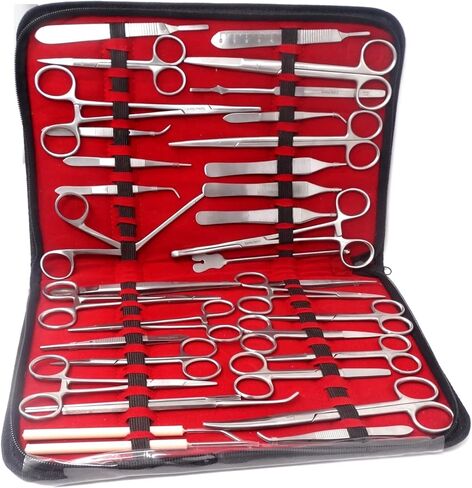 Premium A2ZSCILAB 157 Pieces Instruments Kit Veterinary Scissors Forceps Needle Holders Scalpel Handle, Stainless Steel All in One in Saudi Arabia