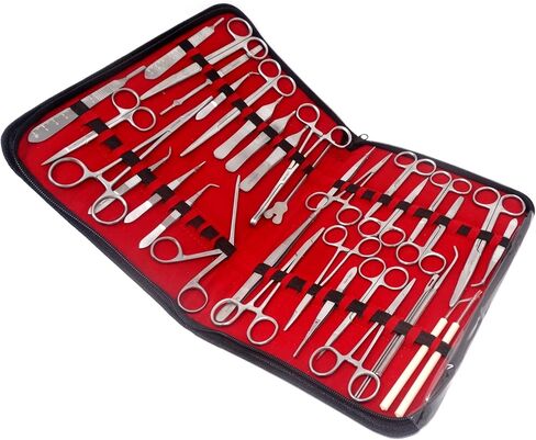 Premium A2ZSCILAB 157 Pieces Instruments Kit Veterinary Scissors Forceps Needle Holders Scalpel Handle, Stainless Steel All in One in Saudi Arabia
