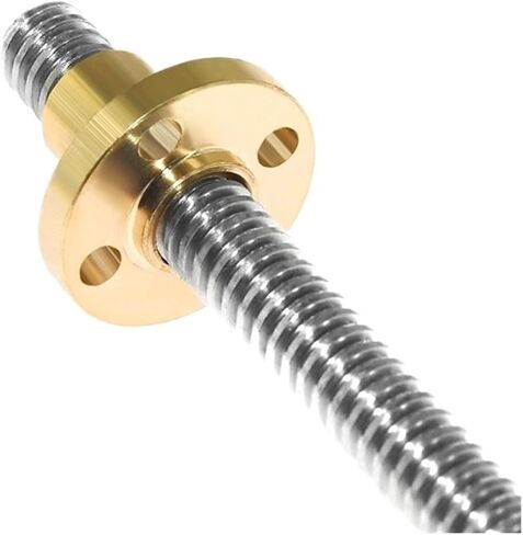 Metal Ball Screw nut T8 Lead Screw Rod Lead OD 8mm Pitch 2mm Lead 8mm Length 100mm-500mm with Brass Repair Nut(150mm) in Saudi Arabia