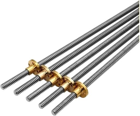 Metal Ball Screw nut T8 Lead Screw Rod Lead OD 8mm Pitch 2mm Lead 8mm Length 100mm-500mm with Brass Repair Nut(150mm) in Saudi Arabia