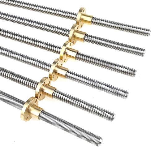 Metal Ball Screw nut T8 Lead Screw Rod Lead OD 8mm Pitch 2mm Lead 8mm Length 100mm-500mm with Brass Repair Nut(150mm) in Saudi Arabia