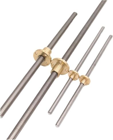Metal Ball Screw nut THSL-300-8D Trapezoidal Rod T8 Lead Screw Thread 8mm Lead 4mm Length 100mm-500mm with Brass Nut(500mm) in Saudi Arabia
