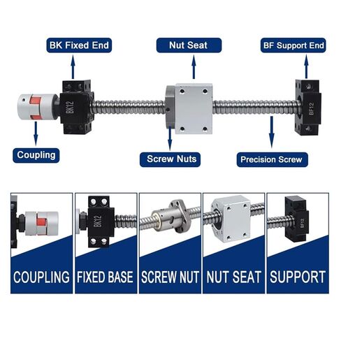 Linear Motion Ball Screw Precision Part 4pcs Block HGW20CC +HR20 Square Linear Guide Rail 2pcs HGR20 +Ball Screw SFU1605 Ball Screw+BKBF12 Linear Actuator(600mm) in Kuwait