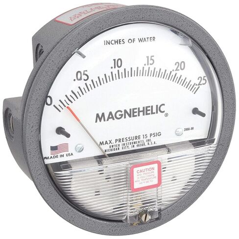 يشير DWYER MAGNEHELIC 2000-00 GAGE ​​التفاضلي ، من 0 إلى 0.25 "W.C. Easy-Read-Dead 4 بوصة القطر التناظري يشير إلى الضغط الإيجابي أو التفاضلي. الهواء والغازات غير القابلة للاحتراق. الدقة ± 2 ٪. in Kuwait