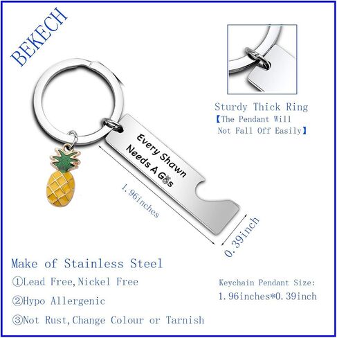 BEKECH Gus And Shawn Gift Every Gus Needs A Shawn Pineapple Charm Keychain Set for TV Serious Lover Psych Fan in Saudi Arabia