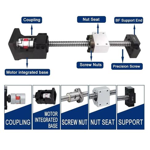 برغي الكرة الخطية المسمار الدقة الجزء المسمار SFU2005 1050mm-2000mm مجموعات المغزل ومجموعات المحركات لملحقات آلة النقش (1100 مم) in Kuwait
