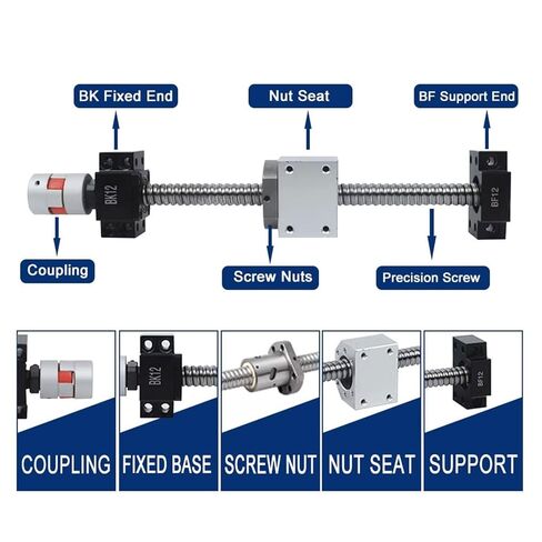 SLIDES SLIDES SLIDES HGW15CC SLIDES +2PCS HGR15 150-1000MM دليل خطية +SFU1204 SFU1204 Ball Screw +BF10/BK10 +STEPPER اقتران (600 مم) in Kuwait