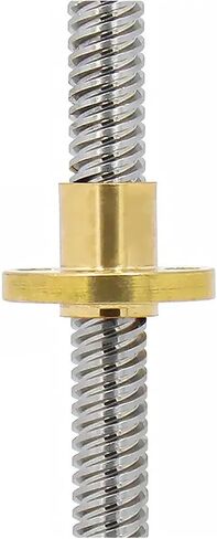 Metal Ball Screw nut T8 Lead Screw Trapezoidal Rod Stainless Steel Lead 8mm Thread Length 100-500mm with Brass Nut(250mm) in Saudi Arabia