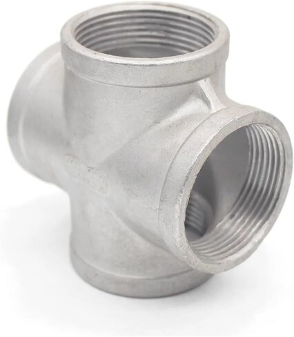SS304 Four Way Female Thread Plumbing Cross Pipe Tipts SRAIGHT THELLERTALL ADAPTER 1/4 "1/2" 3/4 "1" 1-1/4 "1-1/2" (DN50 2INCH 709G) in Saudi Arabia