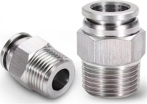 1pc SAP SS304 Pneumatic Hose Fittings PCAir Tube Connector 4/6/8/10/12mm Push In Hose Pneumatic Connectors PC 1/8 1/4 3/8 1/2 BSPT BSPT-ZG SS304 PC(6-01(6mm-1I8) 12g) in Saudi Arabia