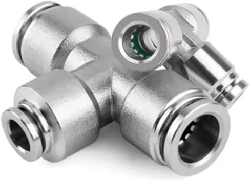 SAP PE-4 PE-6 SS304 pneumatic PE gas pipe quick insertion pneumatic Tee quick connector 304 Plug-in Gas Pipe Pneumatic jount(14x14mm) in Saudi Arabia