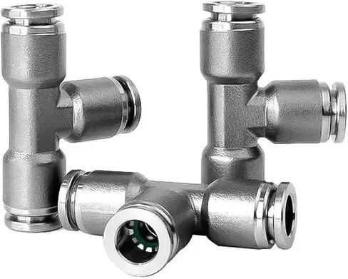 SAP PE-4 PE-6 SS304 pneumatic PE gas pipe quick insertion pneumatic Tee quick connector 304 Plug-in Gas Pipe Pneumatic jount(14x14mm) in Saudi Arabia