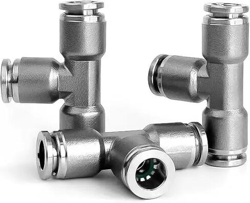 SAP PE-4 PE-6 SS304 pneumatic PE gas pipe quick insertion pneumatic Tee quick connector 304 Plug-in Gas Pipe Pneumatic jount(14x14mm) in Saudi Arabia