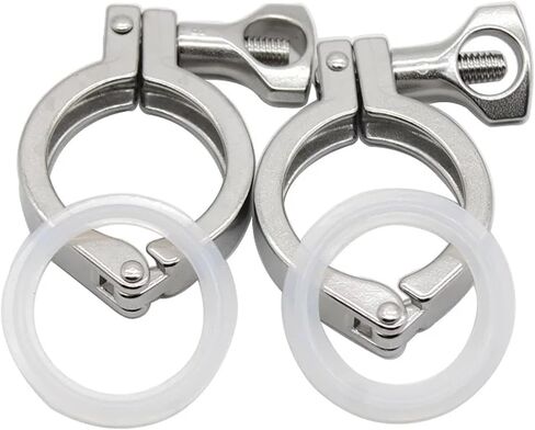 1/2 " - 4" TRI Clamp 25.4 50.5/64/77.5/91 106 119 مم طائرة OD SS304 من الفولاذ المقاوم للصدأ ثلاثي الالتصاق لخمر المنزل (5 قطعة ، 51 ملم فيرول 64_SS304) in Kuwait