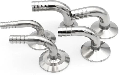 1pc 12.7/16/19/25/38/51mm OD OD خرطوم أنبوب التركيب TRI Clamp 90 درجة الكوع فيرول 50.5 64 مم من الفولاذ المقاوم للصدأ 304 (19 مم x فيرول 50.5) in Saudi Arabia
