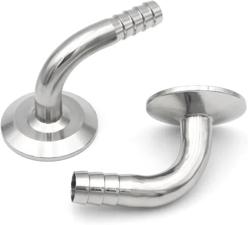 1pc 12.7/16/19/25/38/51mm OD OD خرطوم أنبوب التركيب TRI Clamp 90 درجة الكوع فيرول 50.5 64 مم من الفولاذ المقاوم للصدأ 304 (19 مم x فيرول 50.5) in Saudi Arabia