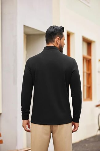COOFANDY Men's Quarter Zip Pullover Mock Neck Quilted Sweatshirt Fleece Lightweight Casual Zipper Golf Shirts in Saudi Arabia