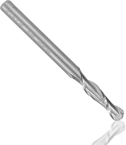 Aluminum Cutting End Mill 3.175mm(1/8'') Shank Spiral Ball Nose Milling Cutter for Metal Aluminum Brass 2 Flute CNC Router Bit 1Pcs(3.175x1.5x12x40mm) in Saudi Arabia