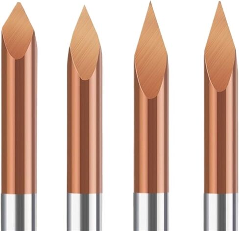 3 حافة البت 3D قاطع الطحن 4/6MM شانك المغلفة V بت Carbide End Mill CNC بت بتات الخشب 1PCs (4x0.2x90) in Saudi Arabia
