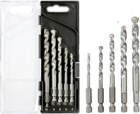 حفر البناء بتات كربيد التنغستن المملحة من الطوب الخرساني مجموعة الحفر الحجم 4/5/6/8/10MM تغيير سداسي سداسي سداس 1PCs (8 مم (1pc)) in Saudi Arabia