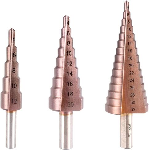 Metal Drill 4-12/20/32mm Step Drill Bit HSSCO High Speed Steel Cone Cobalt Drill Bits Tool Set Hole Cutter for Stainless Steel 1Pcs(4-32mm(1PC)) in Saudi Arabia