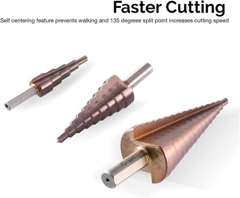 Metal Drill 4-12/20/32mm Step Drill Bit HSSCO High Speed Steel Cone Cobalt Drill Bits Tool Set Hole Cutter for Stainless Steel 1Pcs(4-32mm(1PC)) in Saudi Arabia