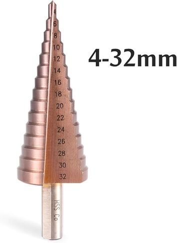Metal Drill 4-12/20/32mm Step Drill Bit HSSCO High Speed Steel Cone Cobalt Drill Bits Tool Set Hole Cutter for Stainless Steel 1Pcs(4-32mm(1PC)) in Saudi Arabia