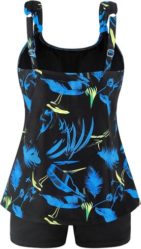 Ocean Blues Women's Tankini Swimsuits من قطعتين للاستحمام بدلات السباحة فضفاضة قمة دبابة مع Boyshorts in Saudi Arabia