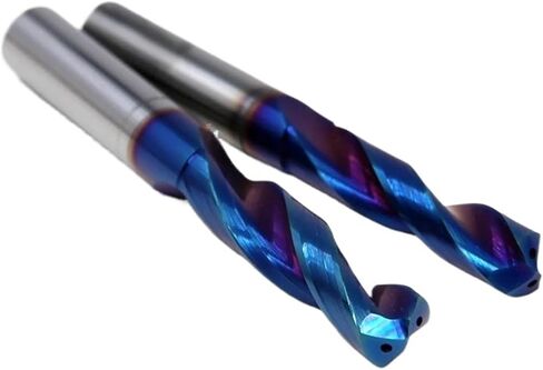 1pcs 3mm-6mm HRC65 بتات كربيد صلبة ، داخلية من خلال ثقب سائل التبريد 5D الأزرق الفلوت تويست CNC بت (3.6 مم 1pc) in Saudi Arabia