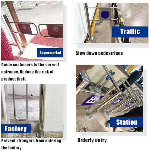 Stainless Steel Safety Swing Gate 90° - One-Way Design for Supermarkets, Factories & Parks - Durable Entrance Barrier (100×97 cm) in Kuwait