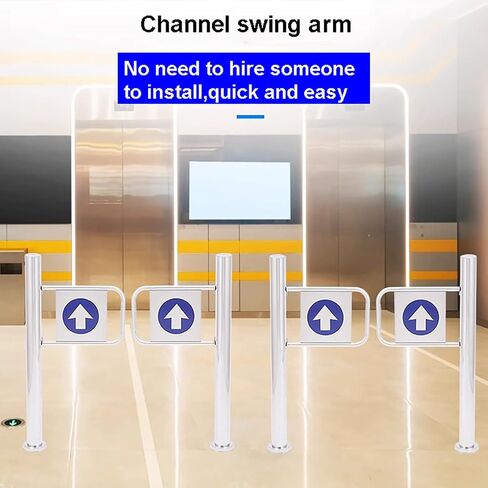 بوابة أمان من الفولاذ المقاوم للصدأ العالمي لمحلات السوبر ماركت وحدائق التسلية - بوابة التأرجح المحملة بنابض (50 × 97 سم) - حاجز مدخل متين لتحسين الأمان in Kuwait