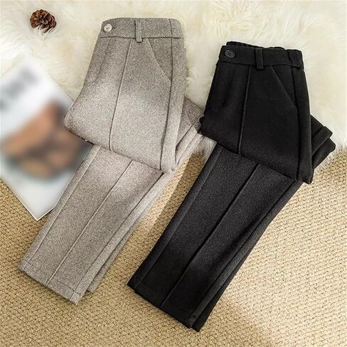 Women Wool Thick Pants Fall Winter High Waist Fleece Pant Slim Fit Warm Casual Pencil Trousers in Saudi Arabia
