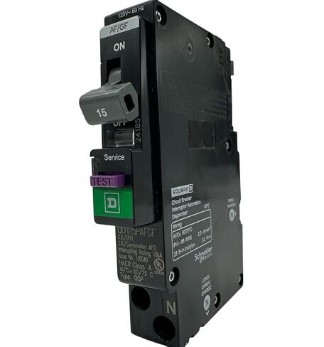 Square D QO115PAFGF (New Version of QO115PDF) 1 Pole Dual Function Circuit Breaker in Saudi Arabia