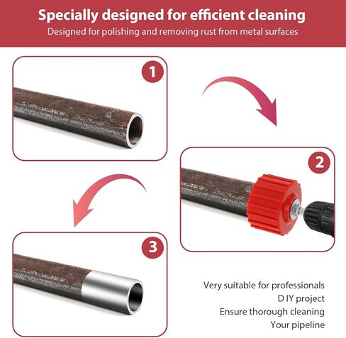 منظف ​​أنابيب النحاس ، 1/2 "و 3/4" و 1 "فرشاة تنظيف الأنبوب ، 1/4 بوصة أداة سداسي سدقية سد عرقلة لأداة تنظيف الأنابيب النحاسية للتدريب والسباكين المهنيين والأغراض الصناعية in Kuwait