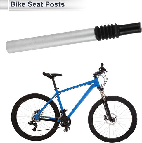 1 Pc Universal Bike Seat Posts Shock-Absorbing 28.6x300mm Bike Saddle Post Seat Tube Silver Tone Aluminum Alloy in Saudi Arabia