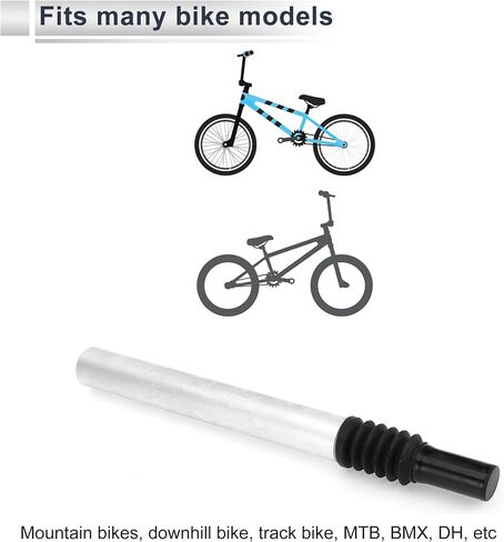 1 Pc Universal Bike Seat Posts Shock-Absorbing 28.6x300mm Bike Saddle Post Seat Tube Silver Tone Aluminum Alloy in Saudi Arabia