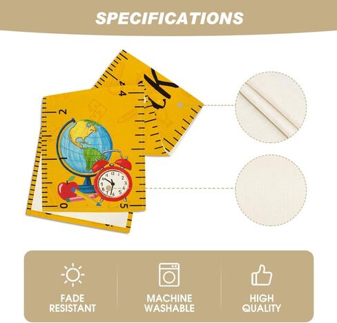 Artoid Mode Globe Clock Clock To School Table Runner ، اليوم الأول من طاولة الطعام في الفصل الدراسي. in Saudi Arabia