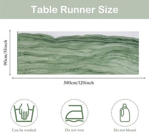 6 حزمة Sage Green Gauze Gauze Cheesecloth Table Runners 10ft (35x120 Inch) - Decor Boho Decor in Kuwait