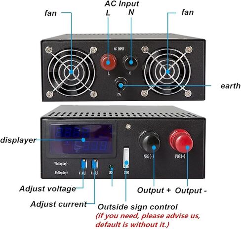 3000W Switching Power Supply مع عرض أو عرض غير معروف 12V 24V 36V 48V 60V 72V 80V 90V 110V 150V 220V تيار الجهد القابل للتعديل (200-240VAC-0-60V50A) in Kuwait